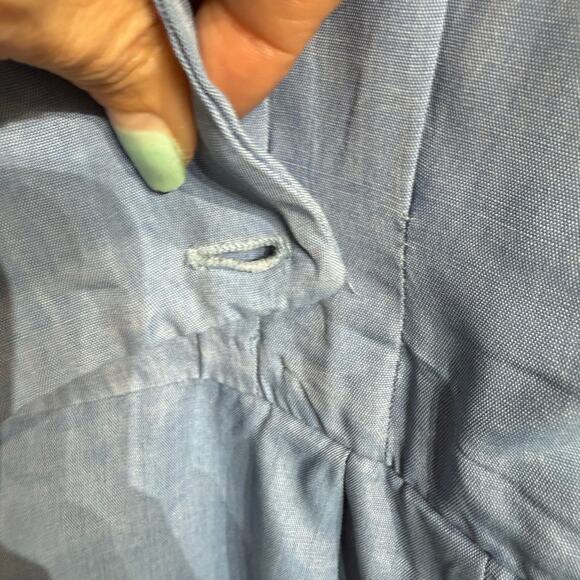 Rabbit Rabbit Rabbit Chambray Vintage Fringe Jumpsuit Sz M - Picture 5 of 12